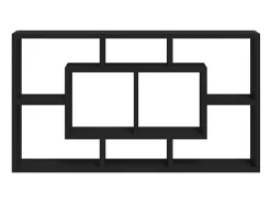 Estantería de pared con 8 compartimentos negro ES25798