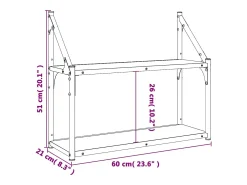 Estantería de pared de 2 niveles roble Sonoma 60x21x51 cm