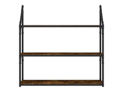 Estantería de pared de 3 niveles roble ahumado 80x21x78,5 cm