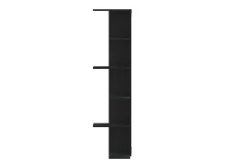 Estantería de pared de esquina madera negra 36,5x36,5x140 cm