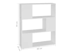 Estantería divisor de espacios madera contrachapada 80x24x94 cm