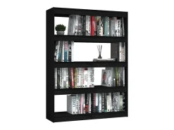 Estantería divisor de espacios madera pino negro 100x30x135,5cm