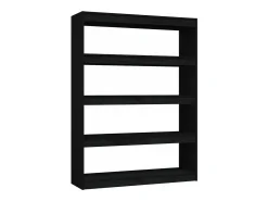 Estantería divisor de espacios madera pino negro 100x30x135,5cm