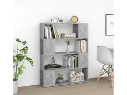 Estantería divisor de espacios gris hormigón 100x24x124 cm ES282468