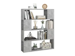 Estantería divisor de espacios gris hormigón 100x24x124 cm ES282468