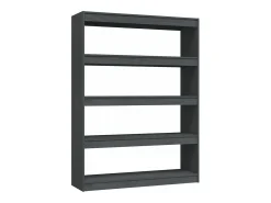 Estantería divisor de espacios madera pino gris 100x30x135,5cm