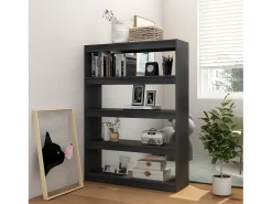 Estantería divisor de espacios madera pino gris 100x30x135,5cm