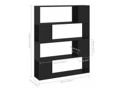 Estantería divisor de espacios negro 100x24x124 cm