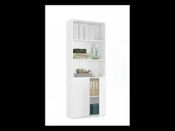 Estantería-1 dos puertas acabado blanco, 196.5 cm(alto)75.5 cm(ancho)33 cm(fondo)..