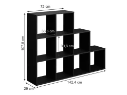 Estantería escalonada negro 142.4x29x107.8