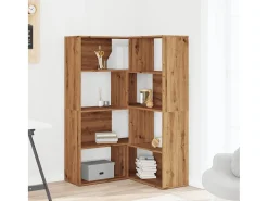Estantería esquina 4 niveles madera roble artisan 85x85x140 cm