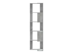 Estantería esquina 5 niveles madera gris hormigón 50x50x179 cm