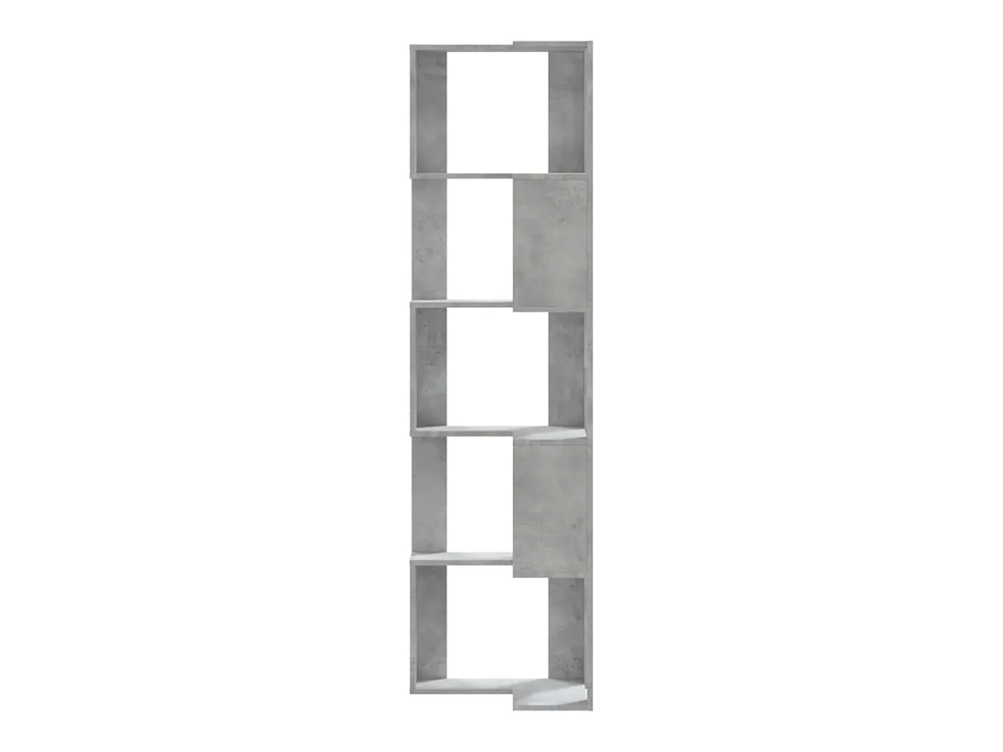 Estantería esquina 5 niveles madera gris hormigón 50x50x179 cm