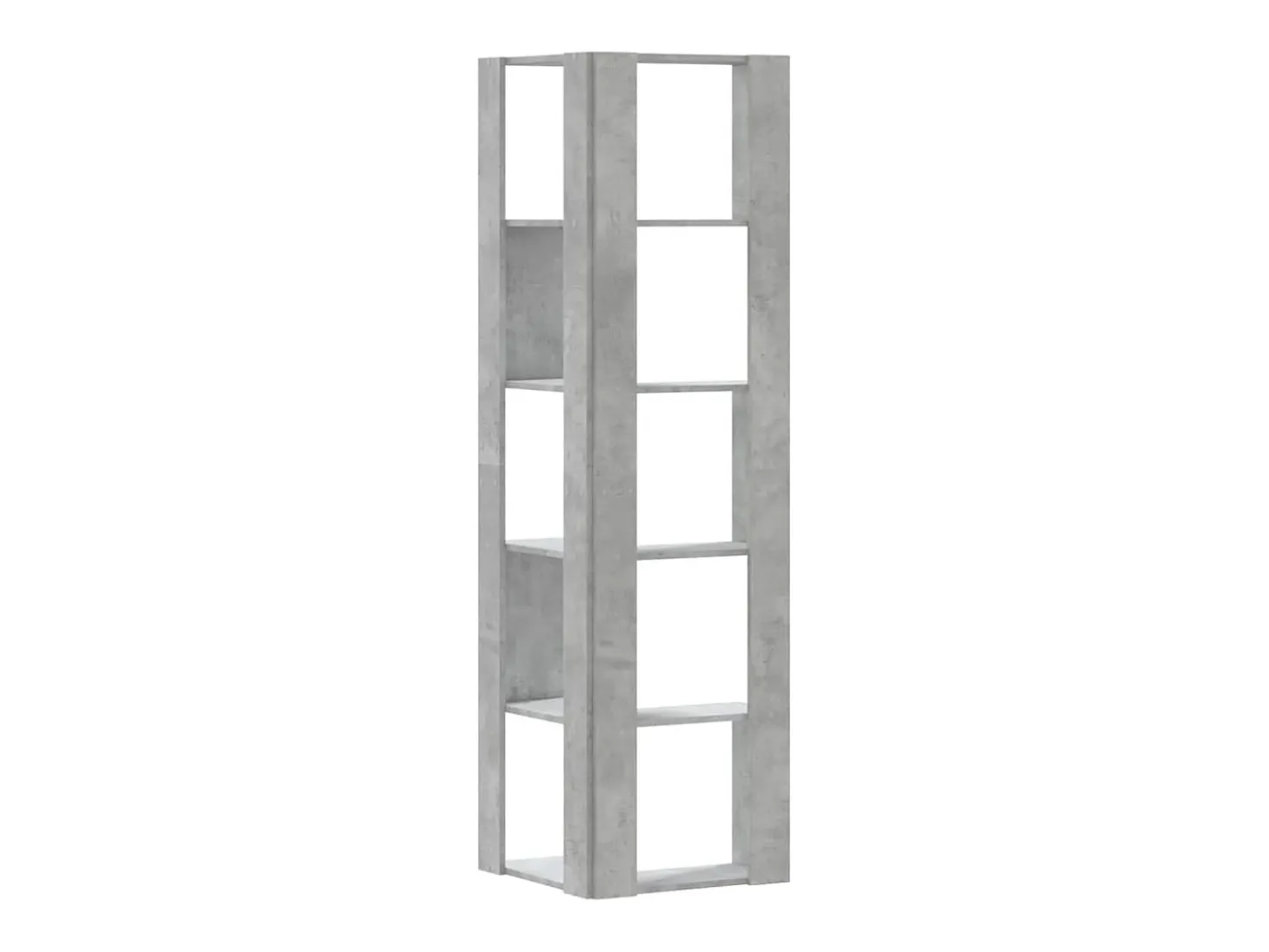 Estantería esquina 5 niveles madera gris hormigón 50x50x179 cm