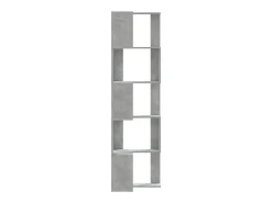 Estantería esquina 5 niveles madera gris hormigón 50x50x179 cm