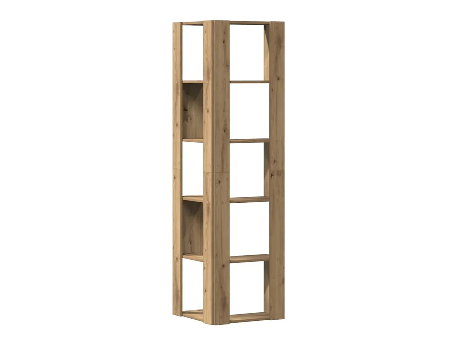 Estantería esquina 5 niveles madera roble artisan 50x50x179 cm