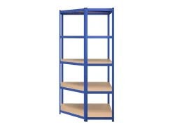 Estantería esquina 5 niveles madera contrachapada y acero azul ES762310