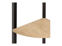 Estantería esquina 3 niveles marrón claro negro 45,5x31,5x120cm