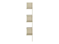 Estantería esquina pared madera roble ahumado 20x20x127,5 cm ES38819