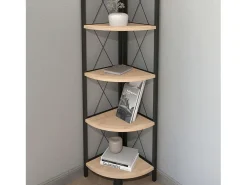 Estantería Esquinera Rus Roble Safir/Negro 160X67X34 cm