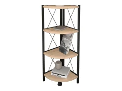 Estantería Esquinera Rus Roble Safir/Negro 160X67X34 cm
