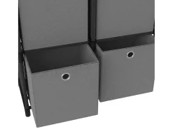Estantería expositora 6 cubos y cajas Negro 103x30x72,5 cm Tela