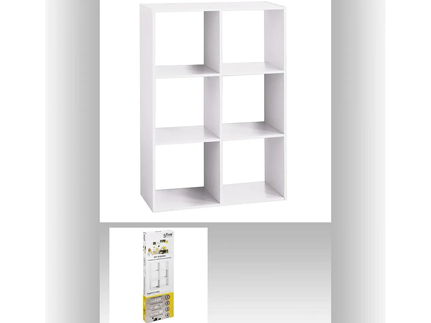 Estantería Five 6 compartimentos blanco 100,5x67,5x32 cm