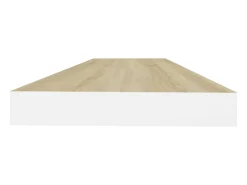 Estantería flotante de pared roble y blanco 80x23,5x3,8 cm MDF