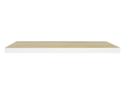 Estantería flotante de pared roble y blanco 80x23,5x3,8 cm MDF
