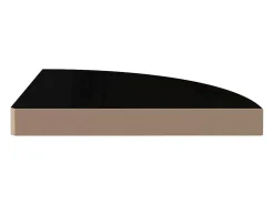 Estantería flotante esquinera negro brillante 35x35x3,8 cm MDF