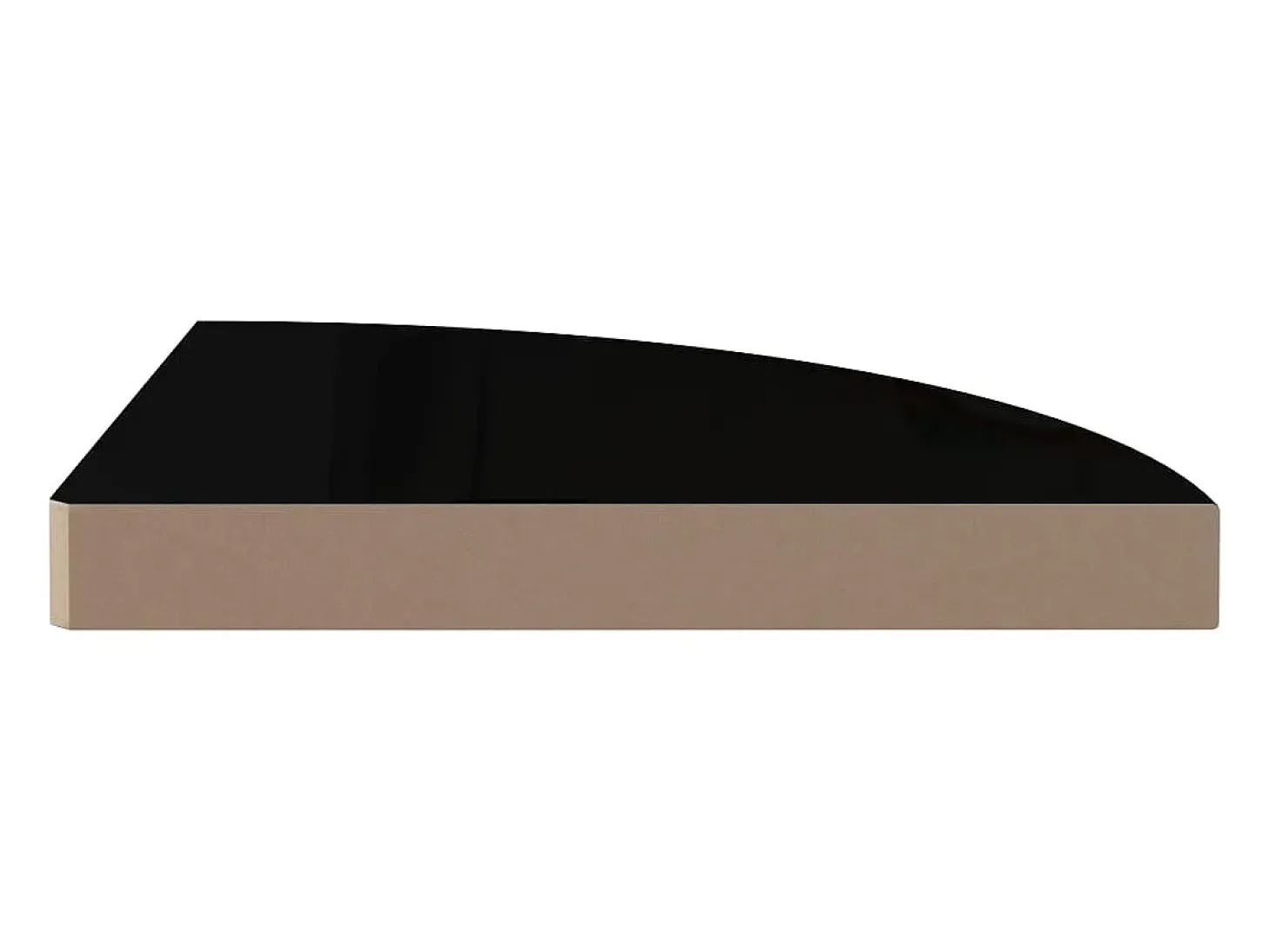 Estantería flotante esquinera negro brillante 35x35x3,8 cm MDF