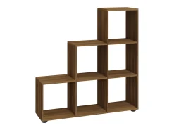 Estantería forma de escalera madera contrachapada roble marrón
