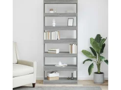 Estantería Gris sonoma 80 x 30 x 198 cm Madera contrachapada