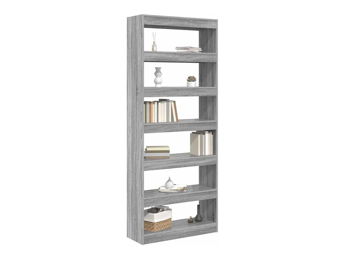 Estantería Gris sonoma 80 x 30 x 198 cm Madera contrachapada