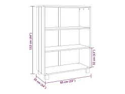 Estantería HAMAR madera pino maciza marrón miel 85x35x112 cm