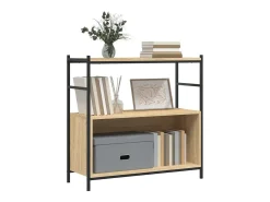 Estantería hierro madera ingeniería roble Sonoma 80x30x78,5 cm