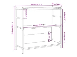 Estantería hierro y madera ingeniería gris Sonoma 80x30x78,5 cm