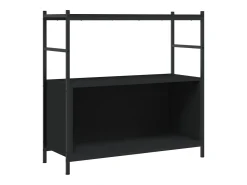 Estantería hierro y madera de ingeniería negro 80x30x78,5 cm