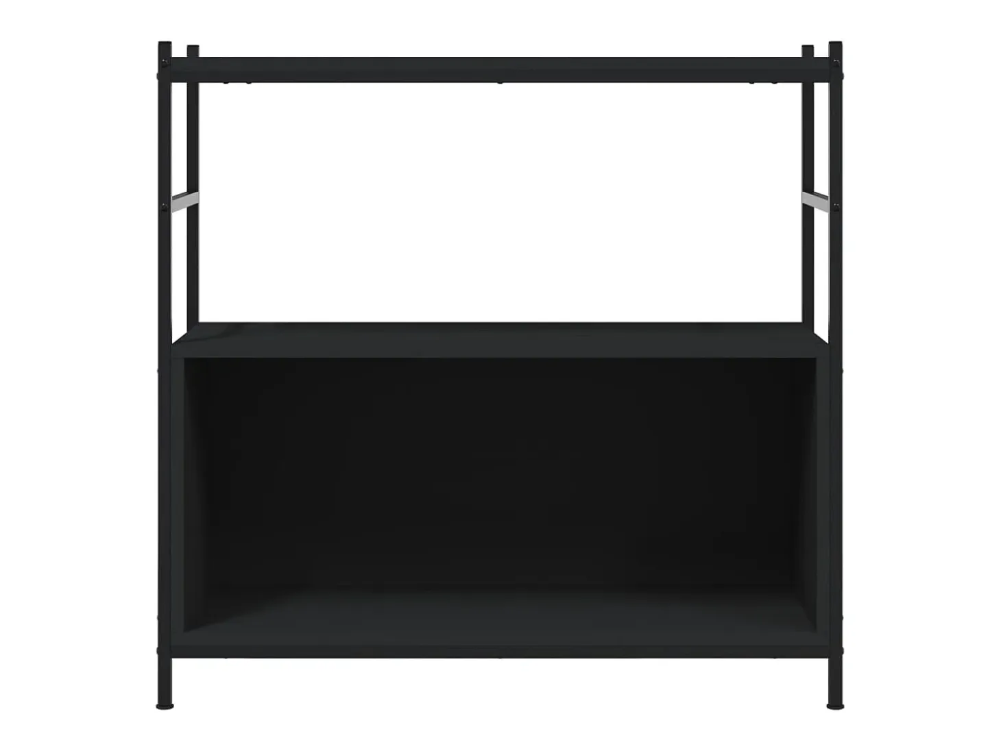 Estantería hierro y madera de ingeniería negro 80x30x78,5 cm