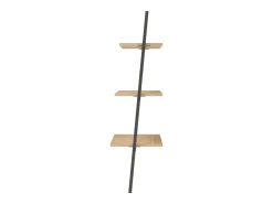 Estantería inclinada 3 niveles marrón claro y negro 64x34x116cm
