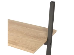 Estantería inclinada 4 niveles marrón claro negro 64x34x150,5cm