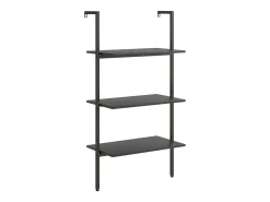 Estantería inclinada de 3 niveles negro 64x35x120,5 cm