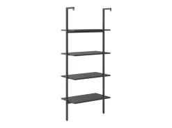 Estantería inclinada de 4 niveles negro 64x35x152,5 cm