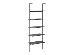 Estantería inclinada de 5 niveles negro 64x35x185 cm