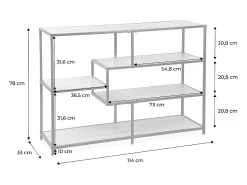 Estantería industrial de metal y efecto madera, 5 niveles madera