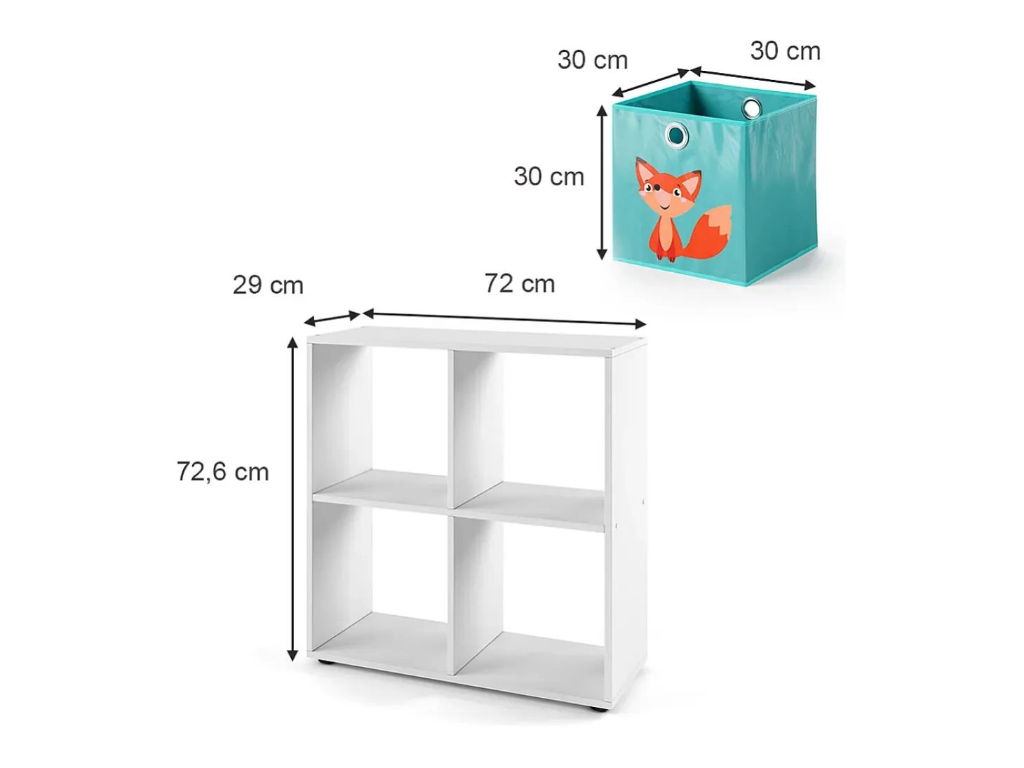 Estantería infantil blanco 72.6x29x72 tetra
