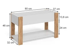 Estantería infantil blanco/artesano 80x37x46 malia