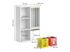 Estantería infantil blanco 29.2x72x107.8 luigi