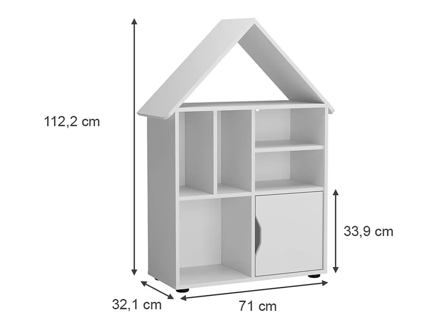 Estantería infantil blanco 71x32.1x112.2 estell
