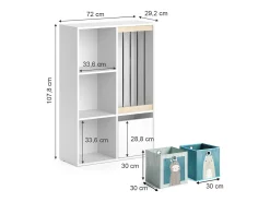 Estantería infantil blanco 29.2x72x107.8 luigi